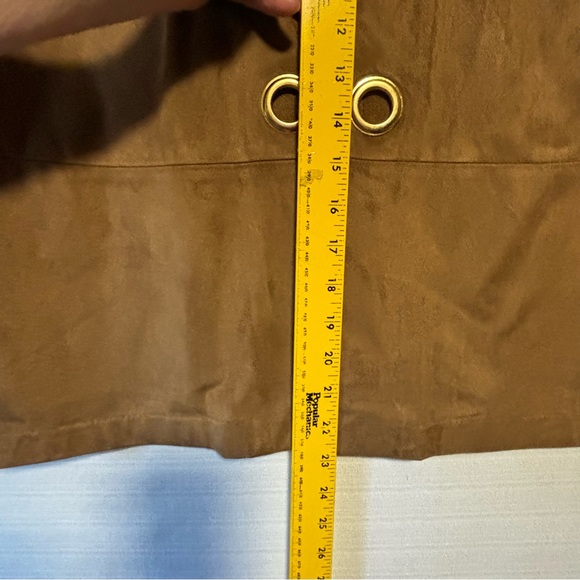 Chico’s Open front Jacket gold metal embellished (Med) 2 suede feel LIKE NEW - Picture 11 of 12